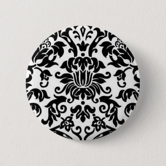Schwarzweiss-Damast Button (Vorderseite)