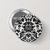 Schwarzweiss-Damast Button (Vorne & Hinten)