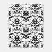 Schwarzweiss-Damast-Entwurfs-Fleecethrow-Decke Fleecedecke (Vorderseite)