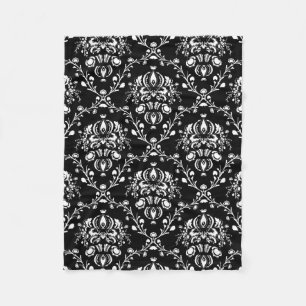 Schwarzweiss-Damast Fleecedecke