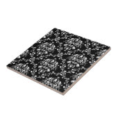 Schwarzweiss-Damast Fliese (Seite)