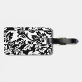 Schwarzweiss-Damast Gepäckanhänger (Rückseite horizontal)