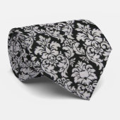 Schwarzweiss-Damast Krawatte (Gerollt)