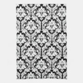 Schwarzweiss-Damast Küchentuch (Vertikal)