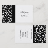 Schwarzweiss-Damast-kundengerechte Visitenkarte (Vorne/Hinten)
