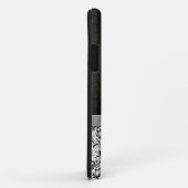 Schwarzweiss-Damast mit Monogramm Case-Mate iPhone Hülle (Hinten/Rechts)