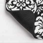 Schwarzweiss-Damast-Muster Mousepad (Ecke)