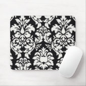Schwarzweiss-Damast-Muster Mousepad (Mit Mouse)