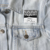 Schwarzweiss-Damast-Mutter des Bräutigam-Buttons Button (Beispiel)