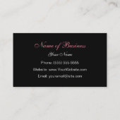 Schwarzweiss-Damast-schickes rosa Blumen Visitenkarte (Rückseite)