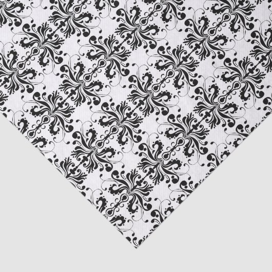 Schwarzweiss-Damast Seidenpapier (Ausschnitt)