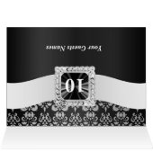 Schwarzweiss-Damast-Tischnummer (Innenansicht Horizontal (Oben))