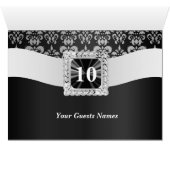 Schwarzweiss-Damast-Tischnummer (Innenansicht Horizontal (Unten))