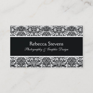 Schwarzweiss-Damast-Visitenkarte Visitenkarte