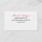 Schwarzweiss-Damast-Visitenkarte Visitenkarte (Rückseite)