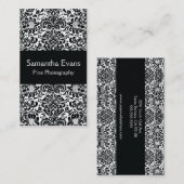 Schwarzweiss-Damast-Visitenkarte Visitenkarte (Vorne/Hinten)