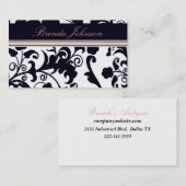 Schwarzweiss-Damast-Visitenkarte Visitenkarte (Vorne/Hinten)
