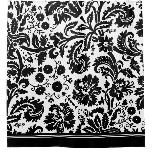 Schwarzweiss-DamastDuschvorhang Duschvorhang (Vorderseite)