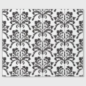 Schwarzweiss-Damastmuster Geschenkpapier (Flach)