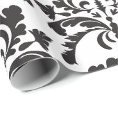 Schwarzweiss-Damastmuster Geschenkpapier (Rolleneckpunkt)