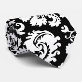 Schwarzweiss-Damastmuster Krawatte (Gerollt)