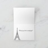 Schwarzweiss danke "Merci" Karte (Innenseite)