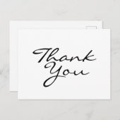 Schwarzweiß Danke Postkarte (Vorne/Hinten)