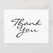 Schwarzweiß Danke Postkarte (Vorderseite)