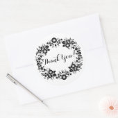 Schwarzweiß Danke Runder Aufkleber (Umschlag)