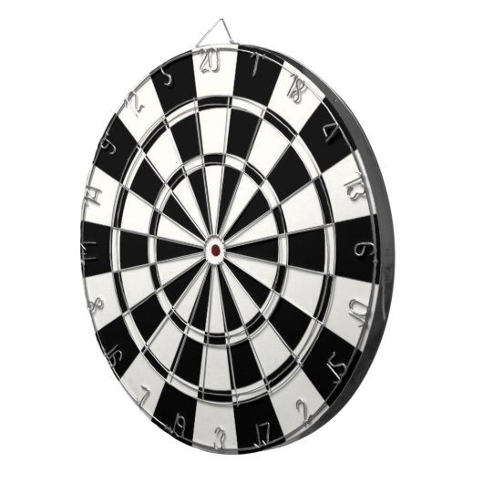 Schwarzweiß Dartscheibe (Vorderseite rechts)