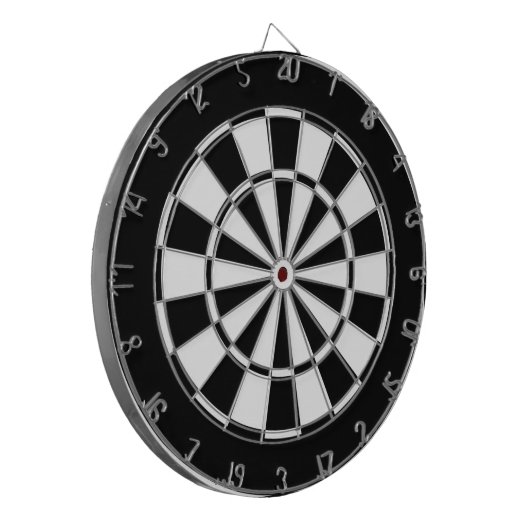 Schwarzweiss Dartscheibe (Vorderseite Links)