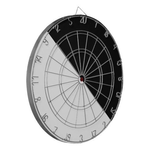 Schwarzweiss Dartscheibe (Vorderseite Links)