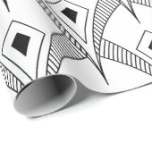 Schwarzweiß-Deko-Schnittmuster 3 Geschenkpapier (Rolleneckpunkt)