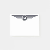 Schwarzweiß-Deko-Stil mit Monogramm Post-it Klebezettel (Vorderseite)