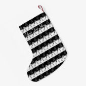 Schwarzweiß-Design des niedlich lächelnden Schneem Kleiner Weihnachtsstrumpf (Rückseite (Hängend))