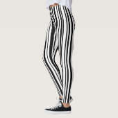 Schwarzweiss-Designerstreifen - hohe Qualität Leggings (Links)