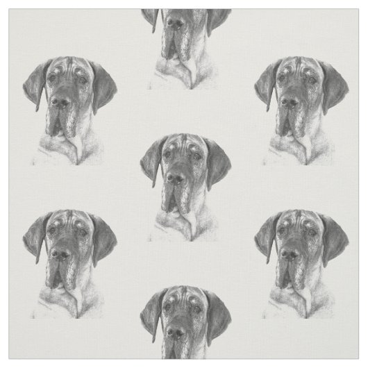 Schwarzweiss-Deutsche Dogge Stoff (Muster)