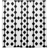 Schwarzweiss-Diamant-gemusterter Duschvorhang (Vorderseite)