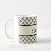 Schwarzweiss-Diamant-personalisierte Kaffee-Tasse Kaffeetasse (Links)