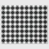 Schwarzweiss-Diamant-Quadrate Geschenkpapier (Flach)