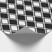 Schwarzweiss-Diamant-Quadrate Geschenkpapier (Ecke)