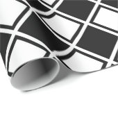 Schwarzweiss-Diamant-Quadrate Geschenkpapier (Rolleneckpunkt)