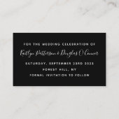 Schwarzweiß-Diamant-Save the Date Visitenkarte (Rückseite)