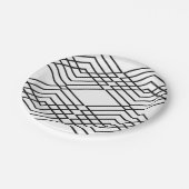 Schwarzweiss-Diamanten Pappteller (Schrägansicht)
