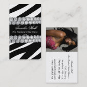 Schwarzweiss-DiamondZebra Festzug-Visitenkarte Visitenkarte (Vorne/Hinten)