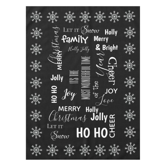 Schwarzweiß "Die schönste Zeit des Jahres" Tischdecke (Vorderseite)