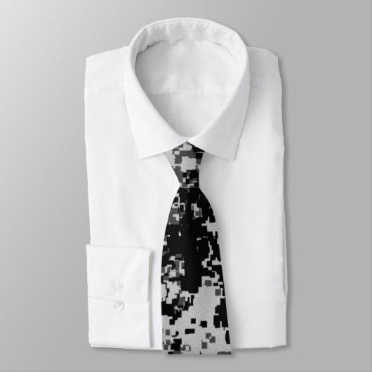 Schwarzweiss-Digital-MilitärCamouflage-Krawatten Krawatte (Gebunden)