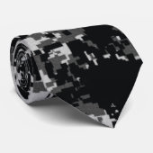Schwarzweiss-Digital-MilitärCamouflage-Krawatten Krawatte (Gerollt)