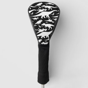 Schwarzweiss-Dinosaurier-Muster Golf Headcover