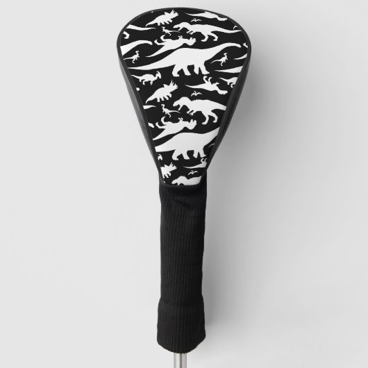 Schwarzweiss-Dinosaurier-Muster Golf Headcover (Vorderseite)